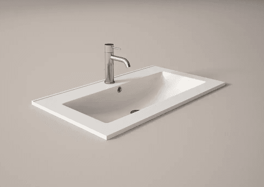 flat white ceramic sink